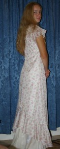 heirloom silk dress back view (out of print Simplicity pattern 5674)
