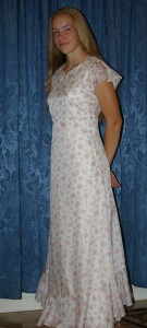 heirloom silk dress front view ( out of print Simplicity pattern 5674 )