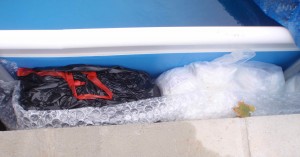 recycled packing material to insulate outdoor pool in Idaho