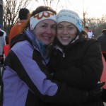 snuggling pre-race with one daughter-photographer