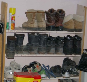 boot shelf and several of hubby's shoe stash also needs attention