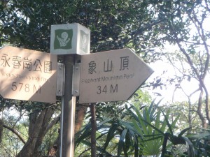 sign post on Elephant Mountain