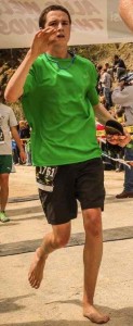 Chandler crossing the finish line at the Race to Robie 2013