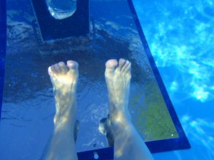 I haven't tried swimming feet first, but I will have to explore the workout potential  ;-)