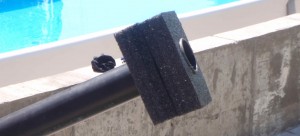 The foam can only be put on one end before putting the pipe through the bracket at the back of the Fastlane