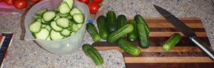 Slicing cucumbers for making bread and butter pickles is somehow NOT like slicing other vegetables. 