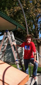 This helpless female is glad to be done cleaning gutters for now!