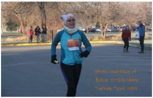 I finish my 2 mile leg of the Boise Y-Striders Turkey Trot 2013