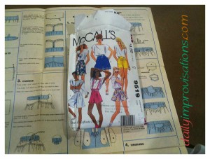 I purchased this pattern over 25 years ago for $4.50. McCalls number 9519, misses size shorts used as a split skirt. 