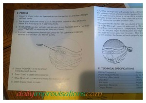 Some of the instructions for the Ivation Bluetooth floating swimming pool speaker.