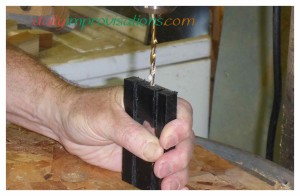 The force of the drill press is controllable and always straight, so makes this step safer and easier than a regular, hand-held drill.