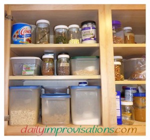 A clean and organized kitchen cupboard will make cooking much easier.