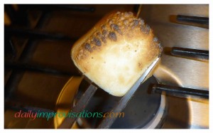 A perfectly toasted marshmallow, all in the relative safety of my own kitchen.