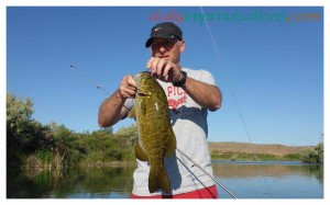 Wild Greg with a big small mouth bass from the Snake River. It probably became fish tacos.