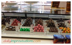 Just a small part of the display in the Godiva chocolate shop. 