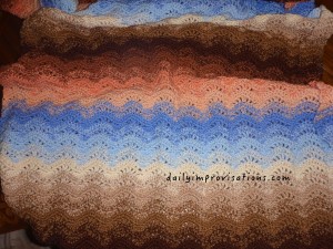 The Herrschners' Western Sky crocheted afghan from another angle.
