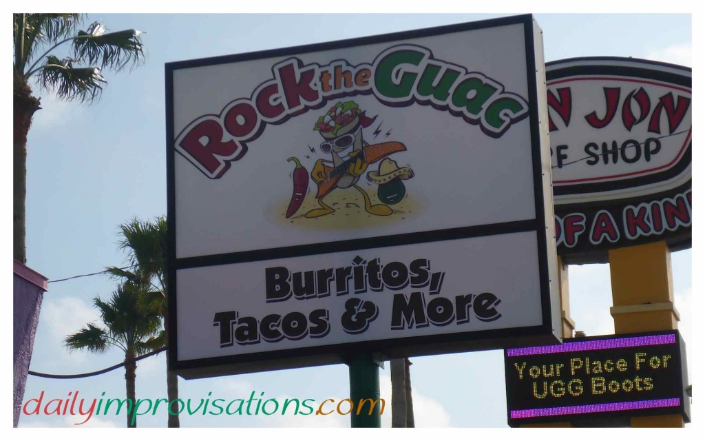 Coco Beach Rock the Guac Burritos and Tacos restaurant.