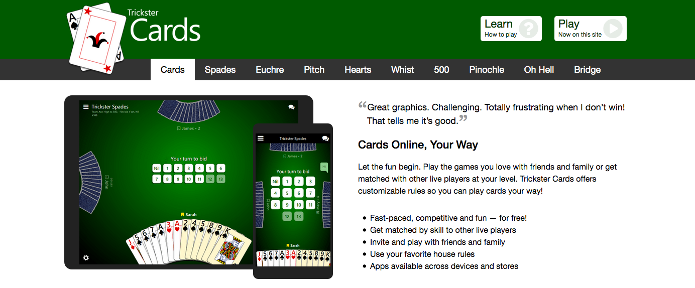 online cards games pinochle